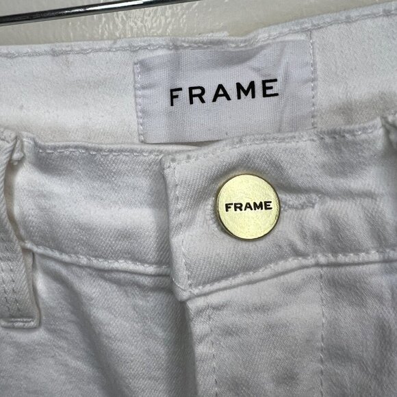 NWT Frame White Le High Ripped Straight Leg High Rise Jeans, Size 27 - Picture 5 of 14